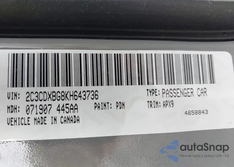 2019 Dodge Charger Sxt Rwd from USA, damaged, VIN 2C3CDXBG8KH643736